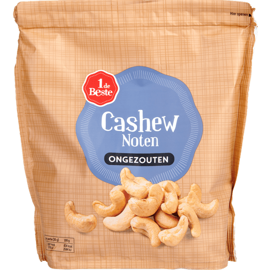 1 de Beste Cashewnoten gebrand ongezouten - Dirk