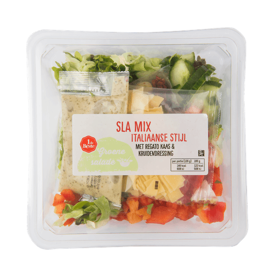 1 de Beste Groene salade Italiaanse mix met regato kaas & kruidendress - Dirk