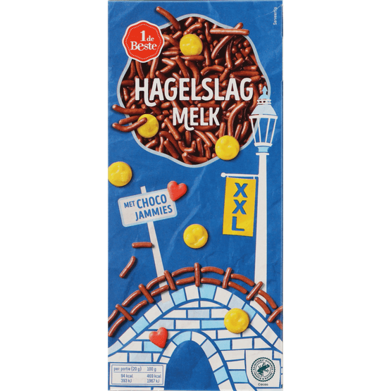 1 de Beste Hagelslag XXL Melk met Emoticons - Dirk