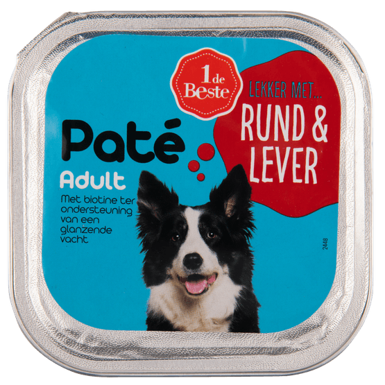 1 de Beste Hond pate rund & lever - Dirk