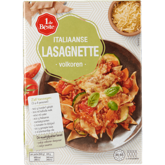 1 de Beste Italiaanse lasagnette volkoren - Dirk
