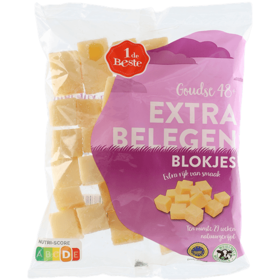 1 de Beste Kaasblokjes extra belegen - Dirk