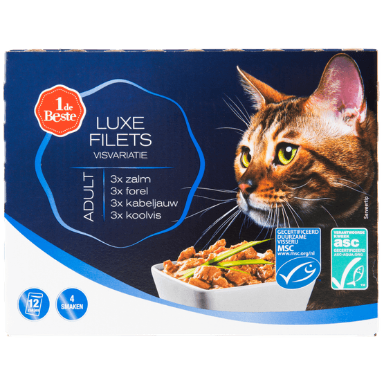 1 de Beste Kat luxe filets vis variatie 12 stuks - Dirk