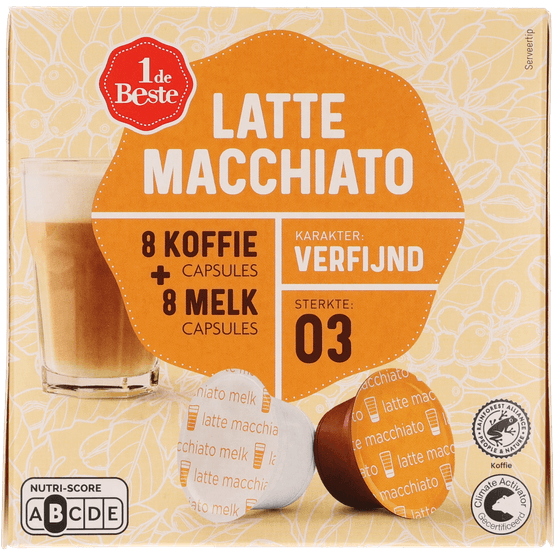 1 de Beste Koffiecups latte macchiato sterkte 3 - Dirk