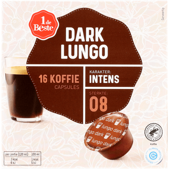 1 de Beste Koffiecups lungo dark sterkte 8 - Dirk