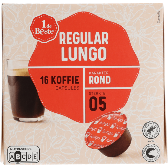 1 de Beste Koffiecups regular lungo sterkte 5 - Dirk