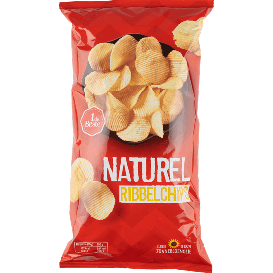 1 de Beste Ribbelchips naturel - Dirk