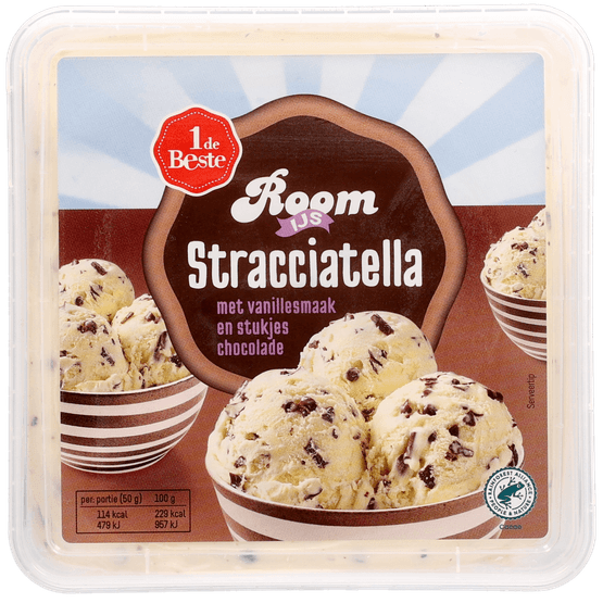 1 de Beste Roomijs stracciatella - Dirk