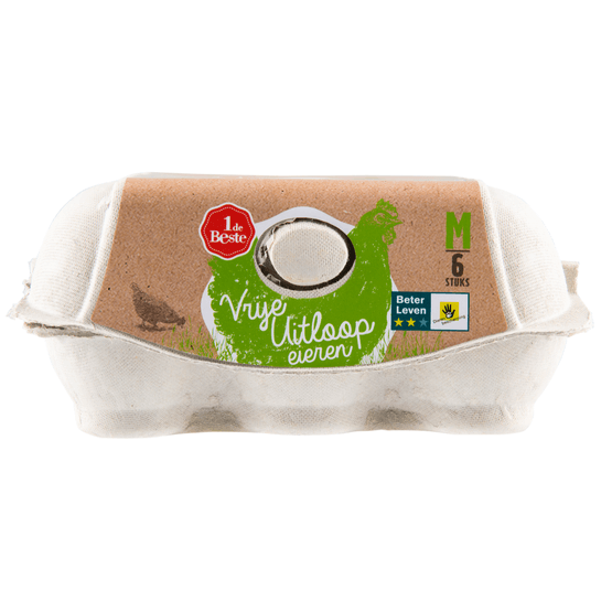 1 de Beste Vrije uitloop eieren M - Dirk