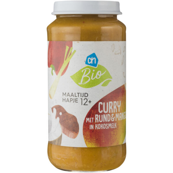 AH Biologisch Curry met Rund en Mango in Kokos 12m+ - Albert Heijn