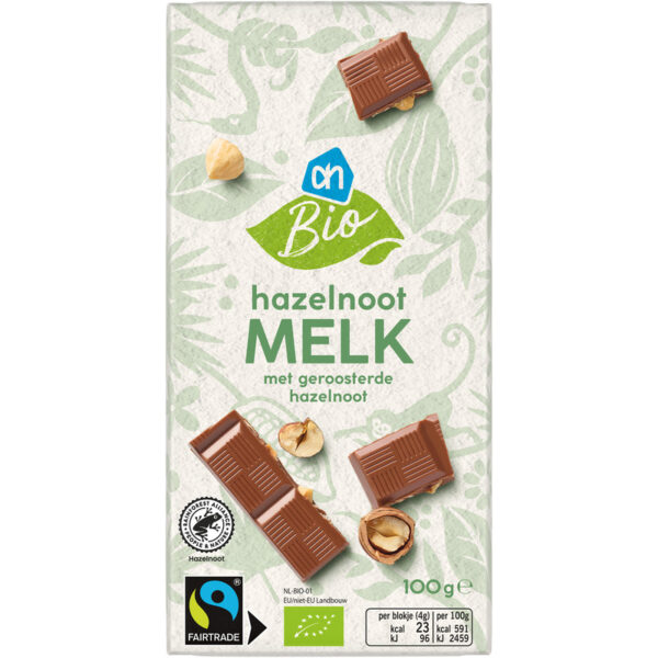 AH Biologisch Reep Hazelnoot Melk - Albert Heijn