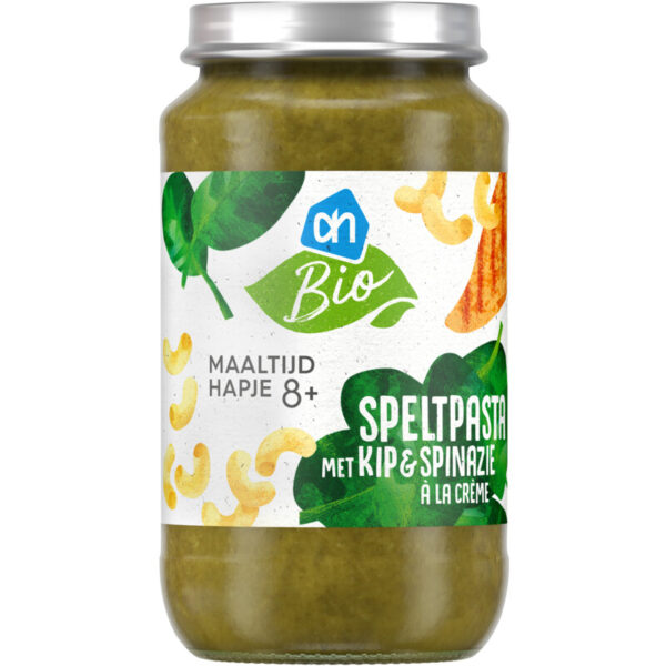 AH Biologisch Speltpasta met Kip en Spinazie 8m+ - Albert Heijn