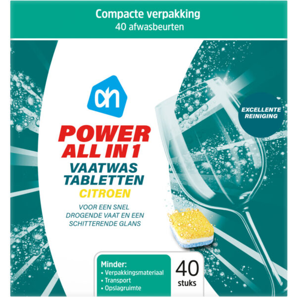 AH Power All-in-1 Vaatwastabletten Citroen & Munt - Albert Heijn