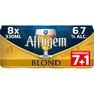 Affligem Blond Bier Blik 7+1 x 330ml Voordeelpack - JUMBO