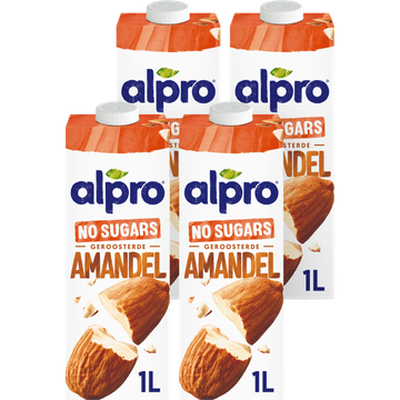 Alpro Amandeldrink Geroosterd Zonder Suikers Houdbaar 4 x 1L - JUMBO