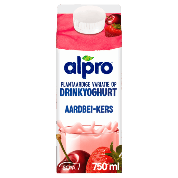 Alpro Variatie Drinkyoghurt Aardbei-Kers - PLUS