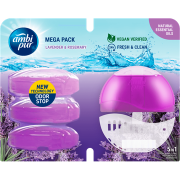 Ambi Pur 24h Fresh & Clean Lavender & Rosemary 5in1 Mega Pack - JUMBO