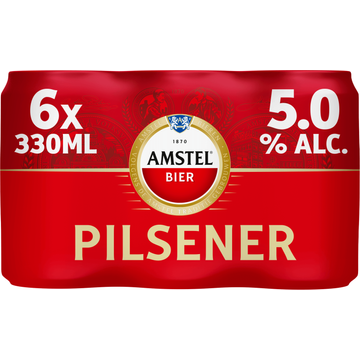 Amstel Pilsener Bier Blik 6 x 330ml - JUMBO