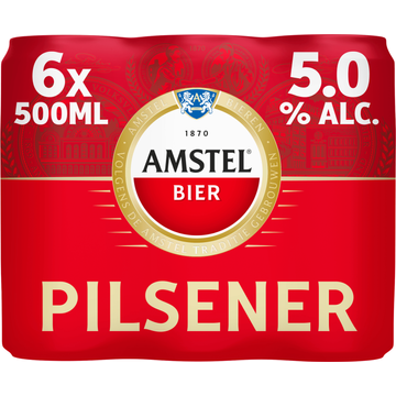 Amstel Pilsener Bier Blik 6 x 500ml - JUMBO