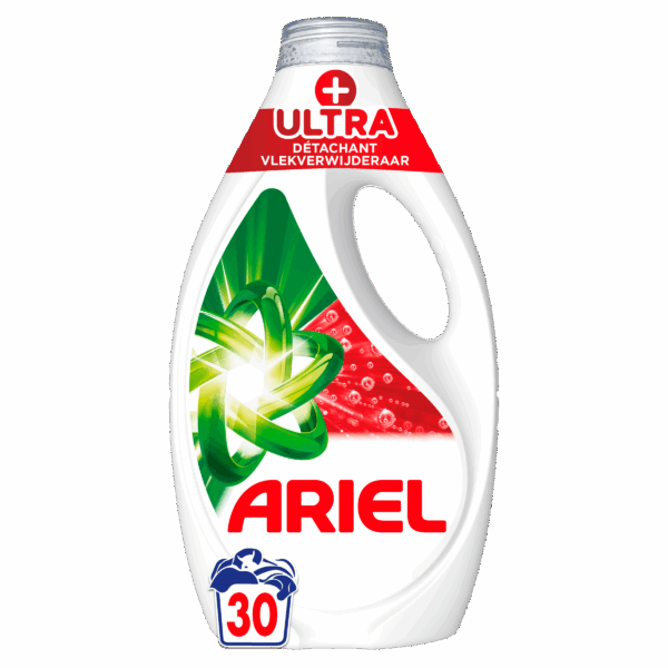 Ariel +Vloeibaar ultra vlekverwijderaar 30sc - PLUS