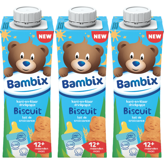 Bambix Drinkpapje biscuit 12+ maanden 3-pack - Dirk