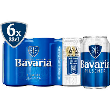 Bavaria - Pilsener - Blik - 6 x 330ML - JUMBO