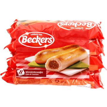 Beckers Worstenbroodjes 8 x 80 g - JUMBO