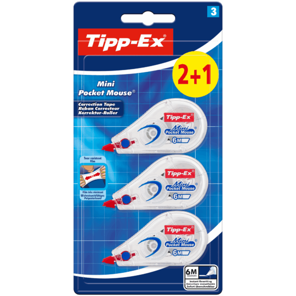 Bic Tipp-Ex Mini Pocket Mouse 2+1 - PLUS