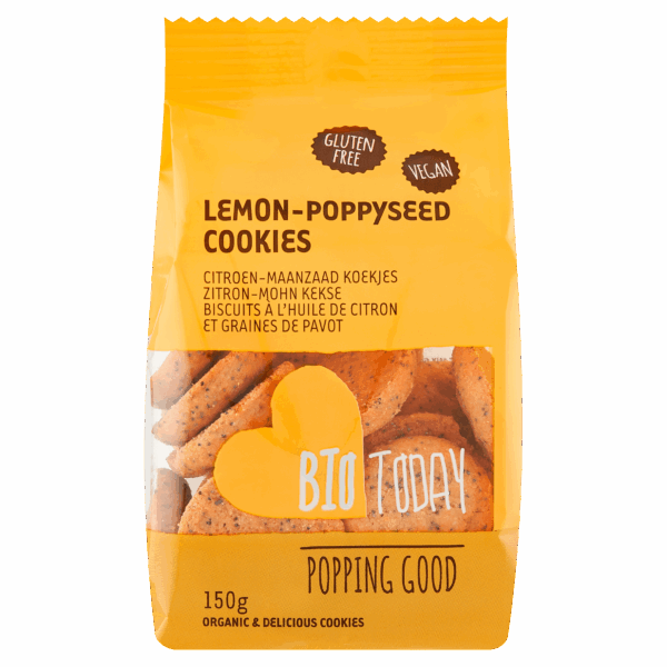 BioToday Lemon Poppyseed Cookies biologisch - PLUS