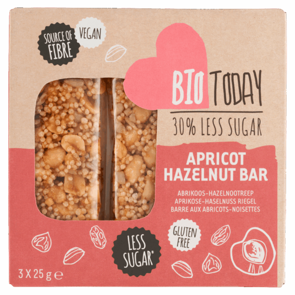 BioToday Notenreep Abrikoos Hazelnoot Bio - PLUS