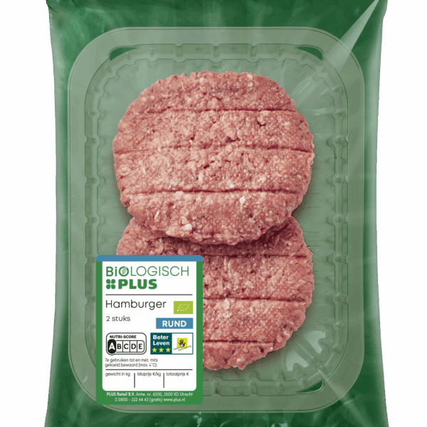 Biologisch PLUS Hamburger 2 stuks - PLUS