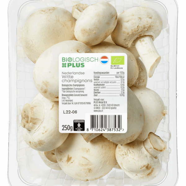 Biologisch PLUS Paddenstoelen Champignons wit bio - PLUS