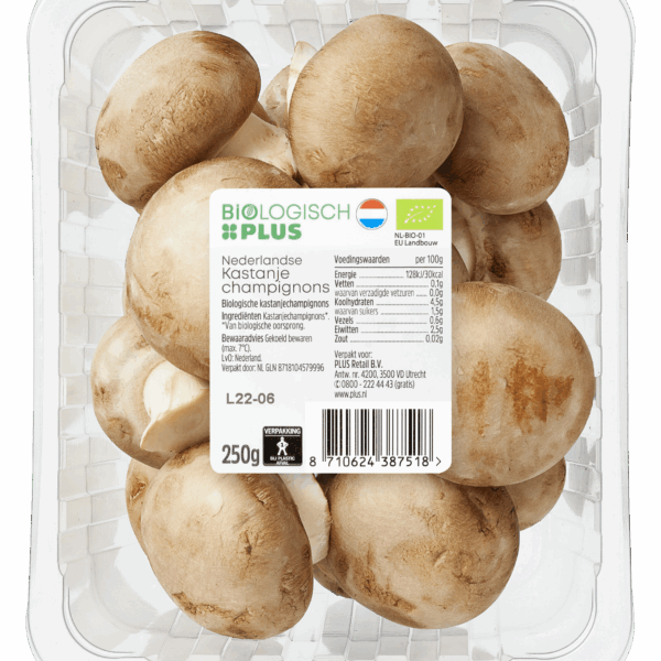 Biologisch PLUS Paddenstoelen Kastanjechampignons - PLUS