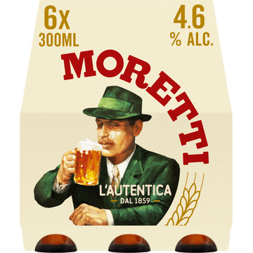 Birra Moretti L'Autentica Bier Fles 6 x 300ml - JUMBO