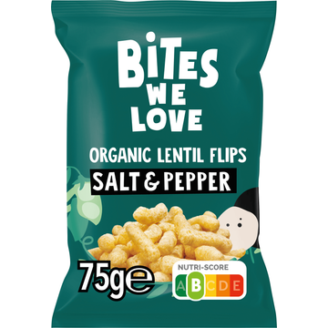 BitesWeLove Flip Its Salt & Pepper Lentil Puffs - JUMBO
