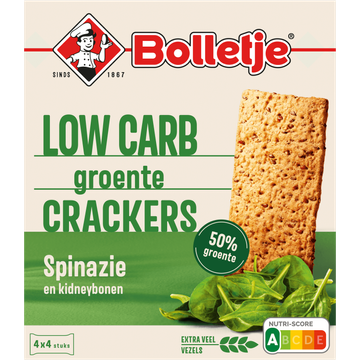 Bolletje Low Carb Groente Crackers Spinazie en Kidneybonen - JUMBO