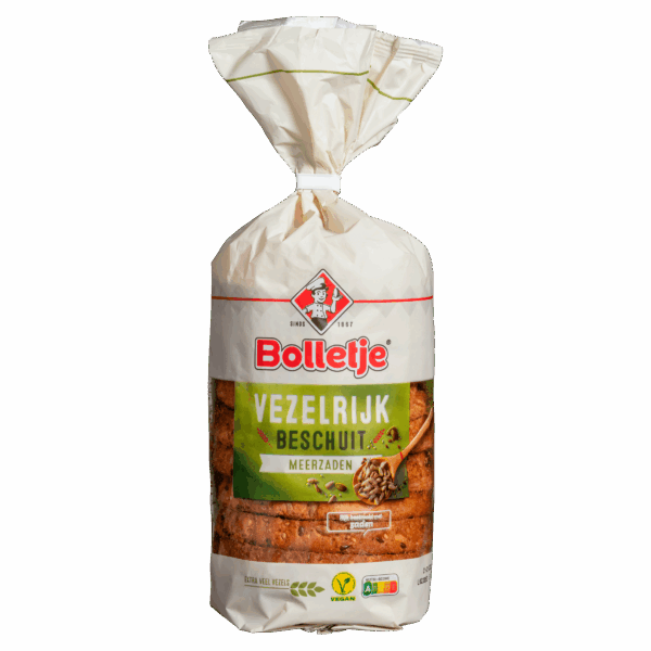 Bolletje Vezelrijk beschuit meerzaden - PLUS