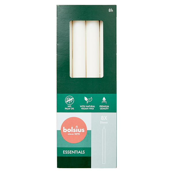 Bolsius Dinerkaarsen Cloudy White - PLUS