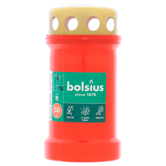 Bolsius Herdenkingslicht met deksel rood - Dirk