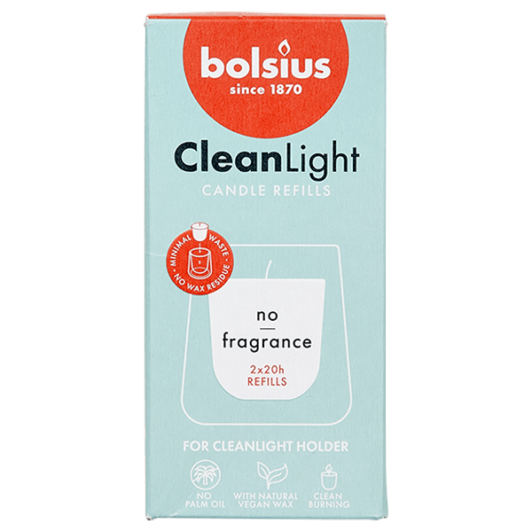 Bolsius Navulling Clean Light pack 2 zero - PLUS