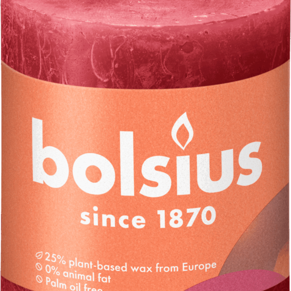 Bolsius Rustiek Shine 8cm Delicate Red - PLUS