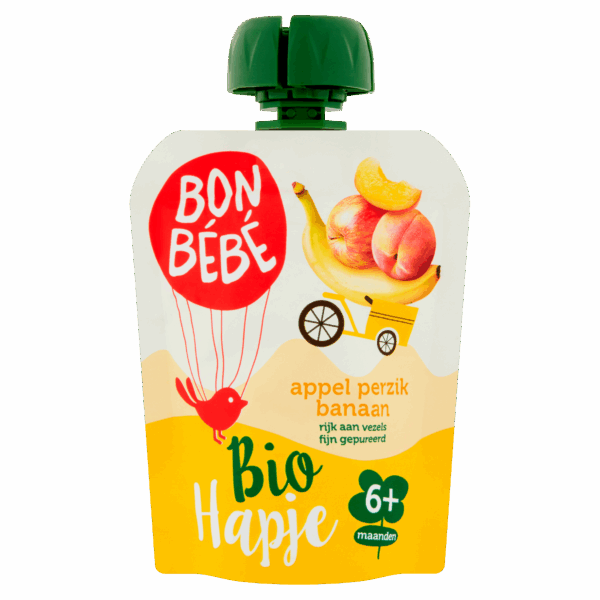 Bonbebe Bio 6+ Appel Perzik Banaan - PLUS