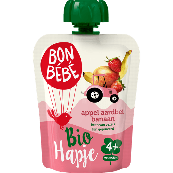 Bonbébé Biohapje appel-aardbei 6+ maanden - Dirk