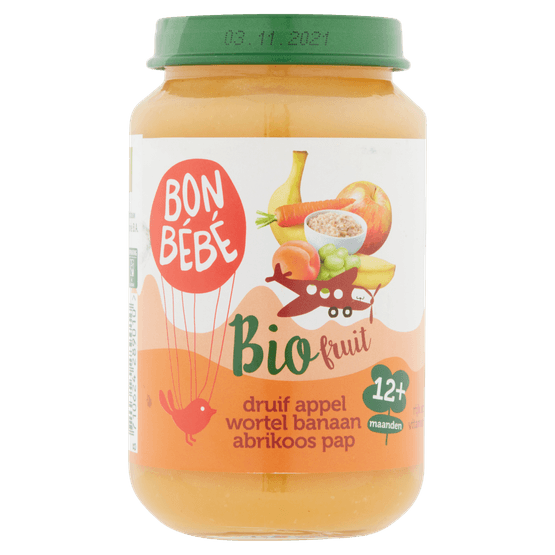 Bonbébé F1201 bio druif app wort banaan pap - Dirk