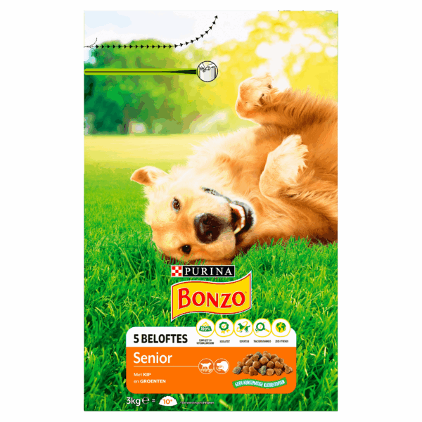 Bonzo Senior Hondenvoer met Kip & Groente - PLUS