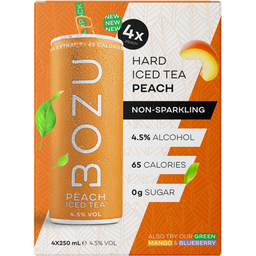 Bozu Hard Iced Tea Peach 4 x 250 ml - JUMBO