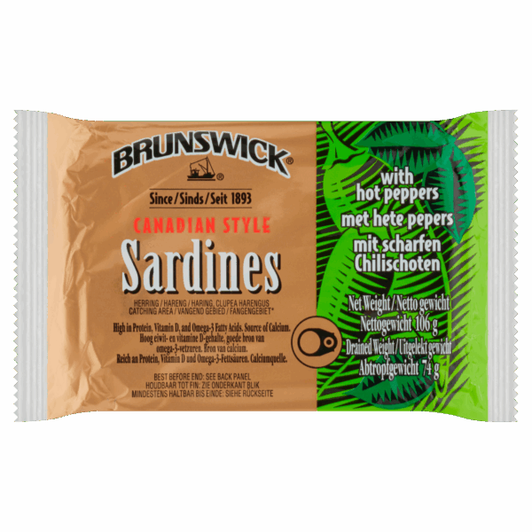 Brunswick Sardines Hot Peppers - PLUS