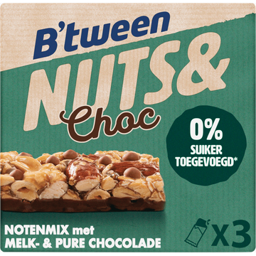 B'tween Nuts & Choc Notenmix met Melk en Pure Chocolade - JUMBO
