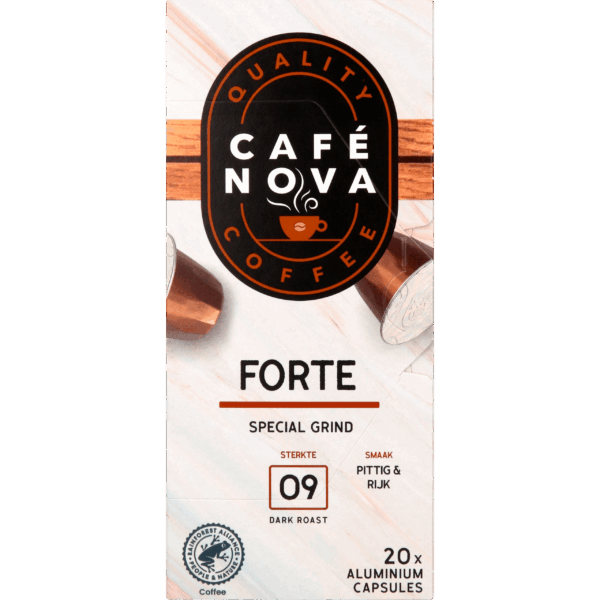 Café Nova Koffiecups Espresso Forte Sterkte 9 - PLUS
