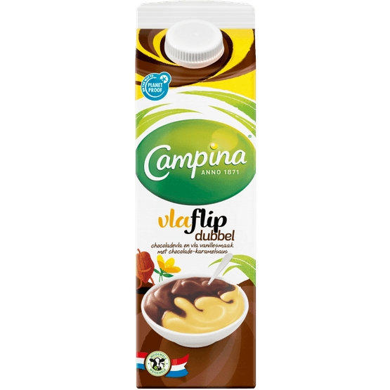 Campina Dubbelvlaflip chocolade vanille - Dirk